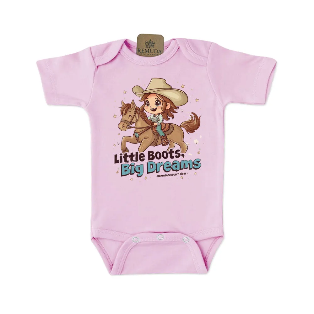 Little Boots, Big Dreams - Infant Girls One Piece Romper