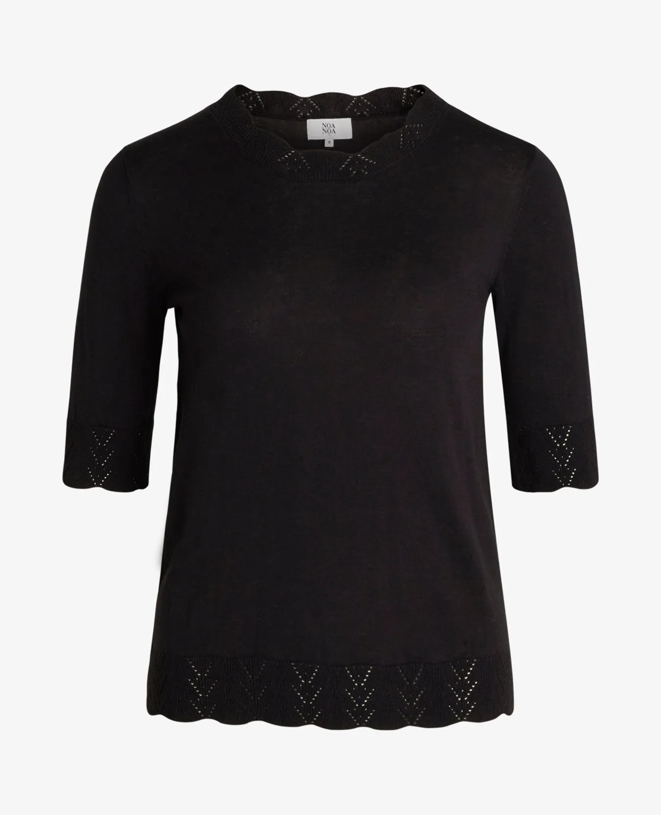 LOUISANN SHORT SLEEVE PULLOVER WITH POINTELLE