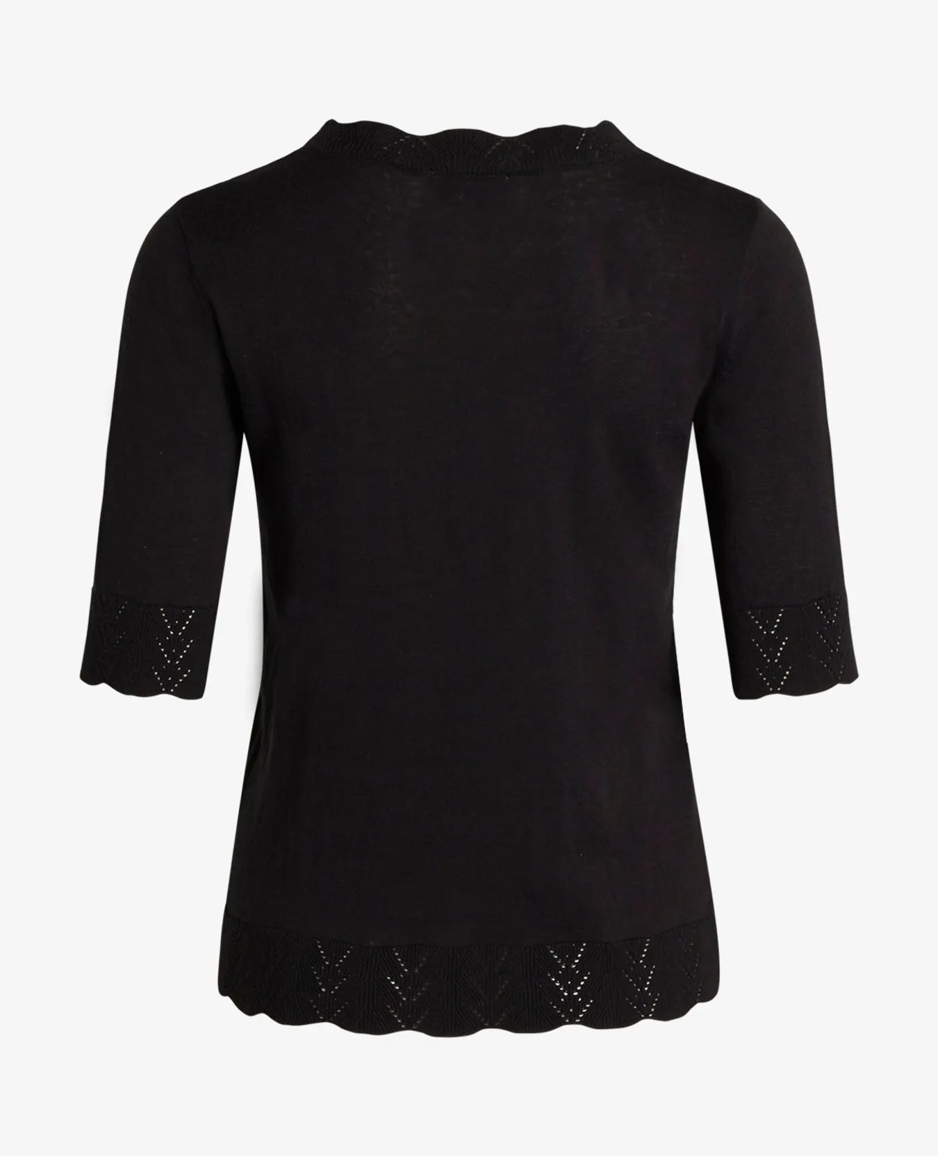 LOUISANN SHORT SLEEVE PULLOVER WITH POINTELLE