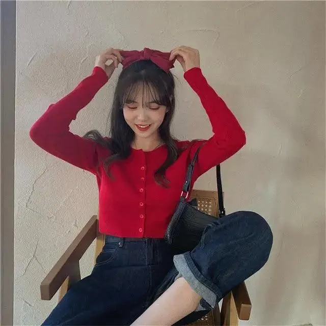 Luxury Style O-neck Short Knitted Sweaters Women Thin Cardigan Fashionable Sleeve Sun Protection Crop Top