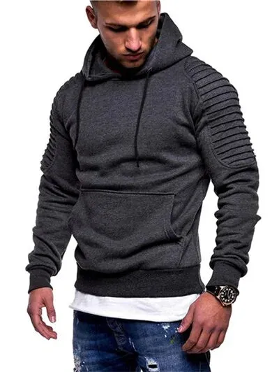 Men's Coregated Sleeve Pullover Hoodie