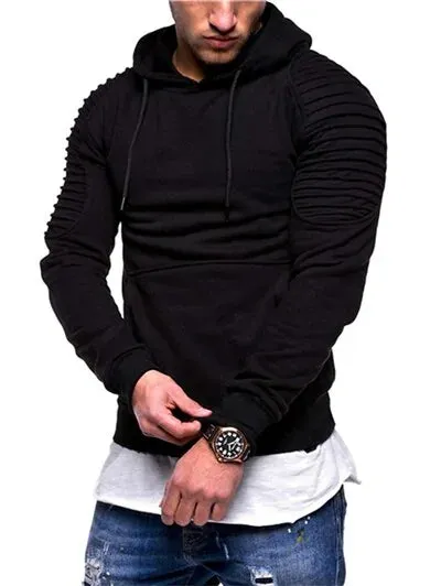 Men's Coregated Sleeve Pullover Hoodie