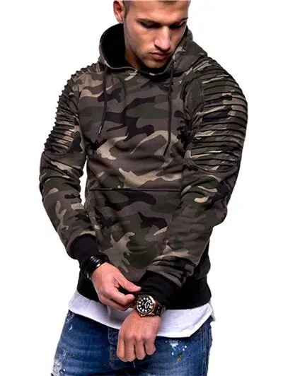 Men's Coregated Sleeve Pullover Hoodie