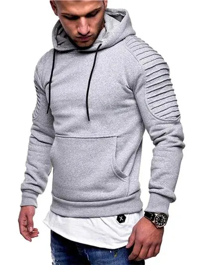 Men's Coregated Sleeve Pullover Hoodie