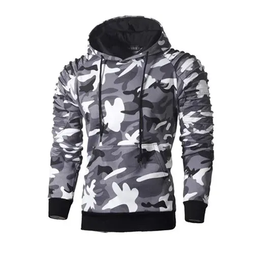 Men's Coregated Sleeve Pullover Hoodie