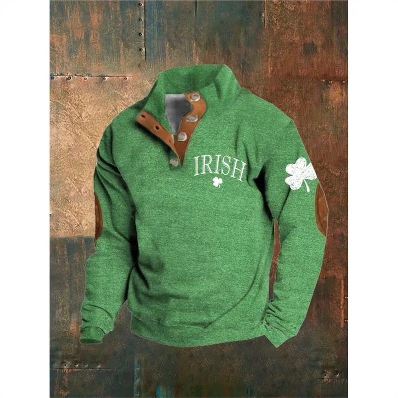 Men's Winter 6-Button Henry Collar Long-sleeved Sweater