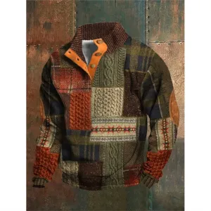 Men's Winter 6-Button Henry Collar Long-sleeved Sweater