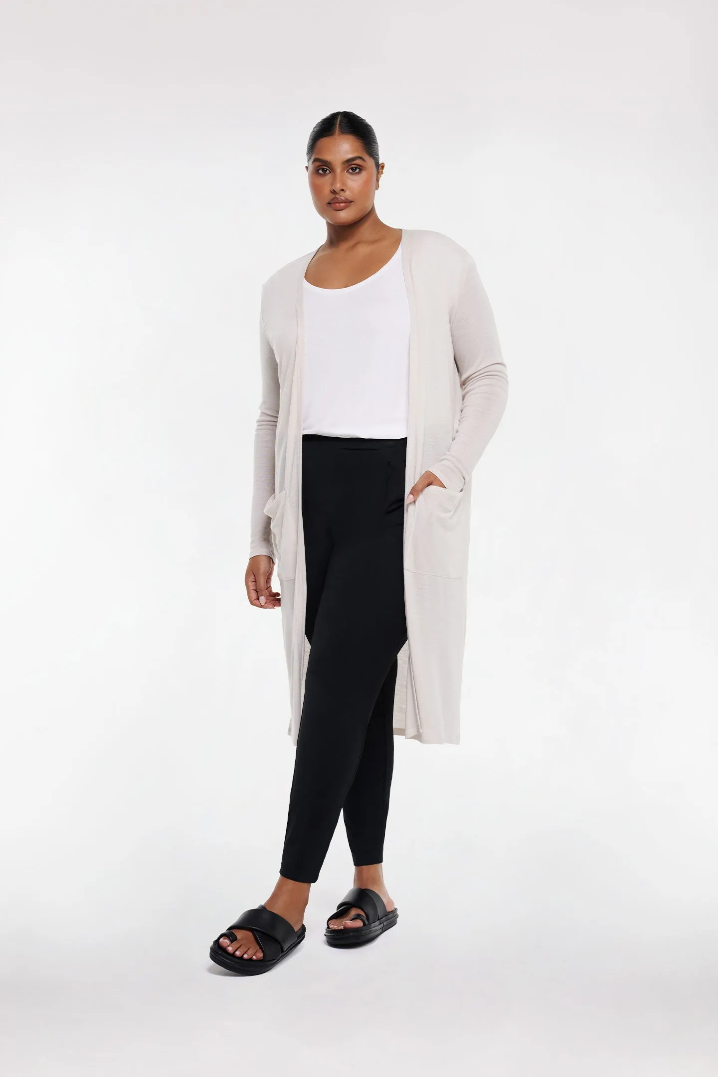 MERINO WOOL LONG CARDIGAN