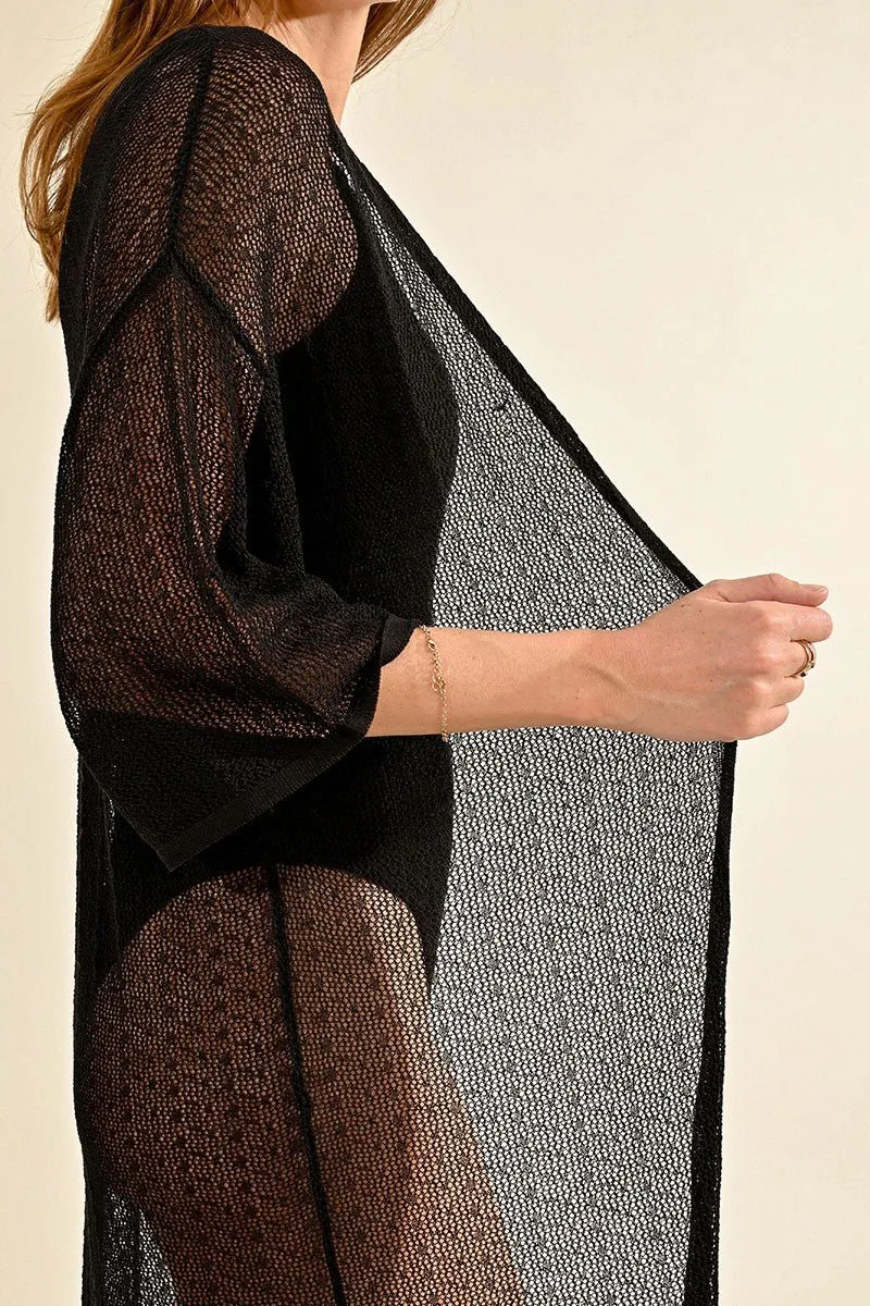 MID-LENGTH FINE KNIT CARDIGAN