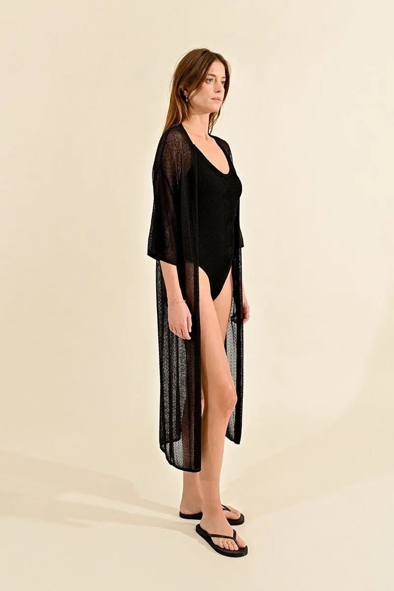 MID-LENGTH FINE KNIT CARDIGAN