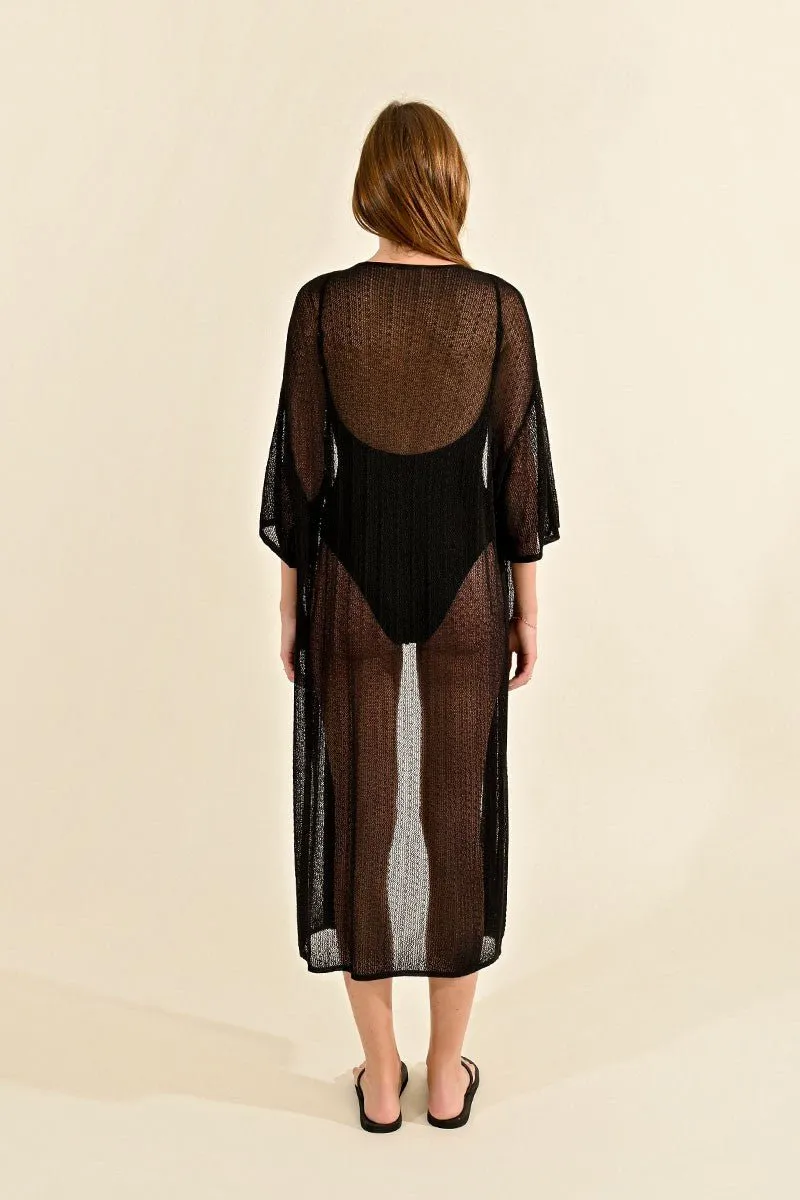 MID-LENGTH FINE KNIT CARDIGAN