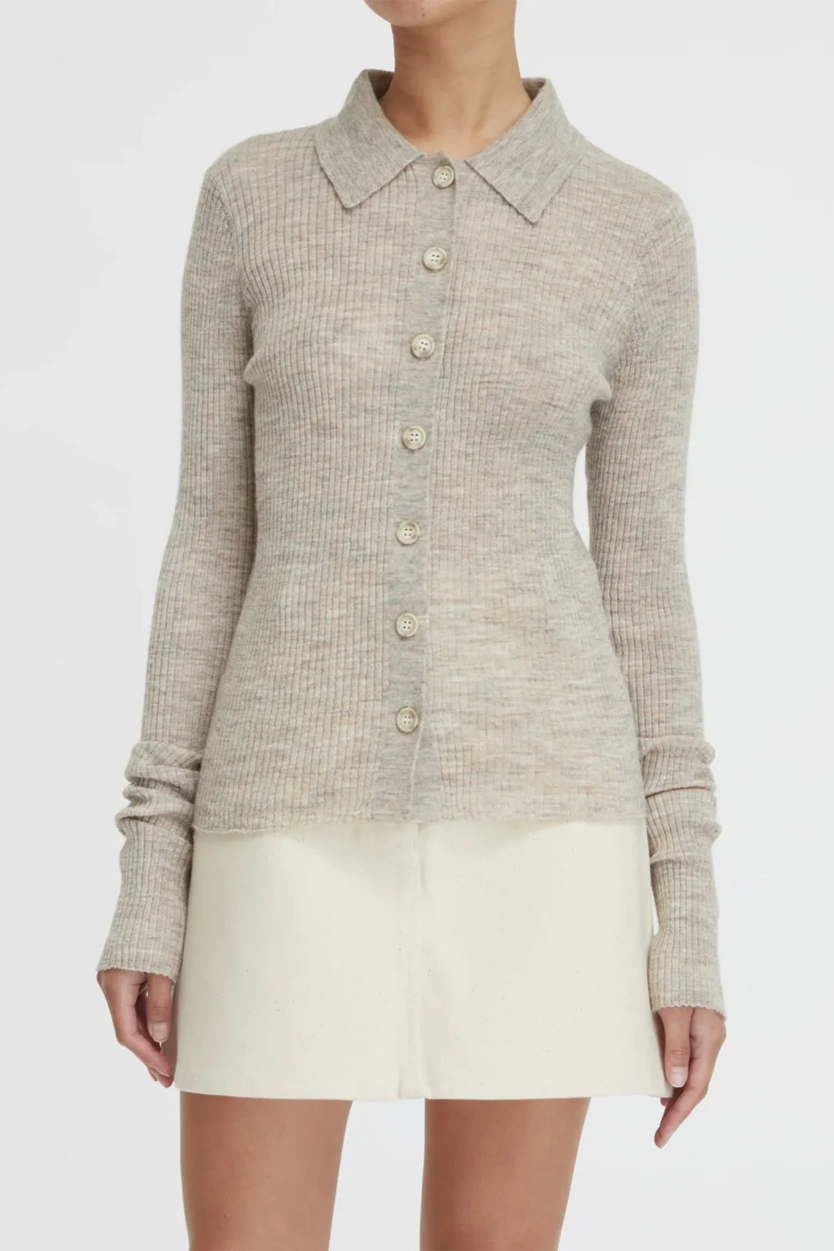 Mila Ribbed Cardigan in Hazel