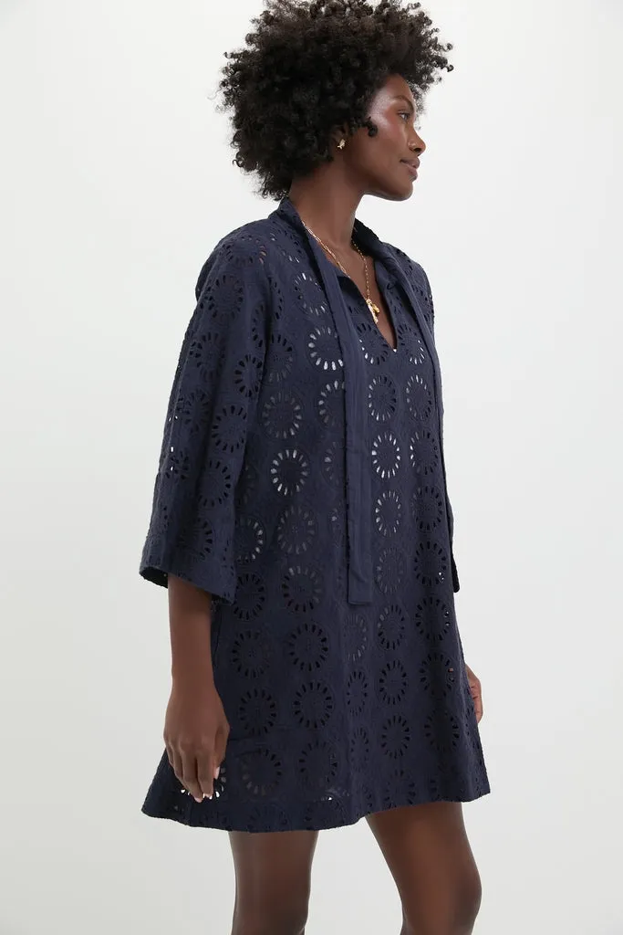 Navy Eyelet Marseille Coverup