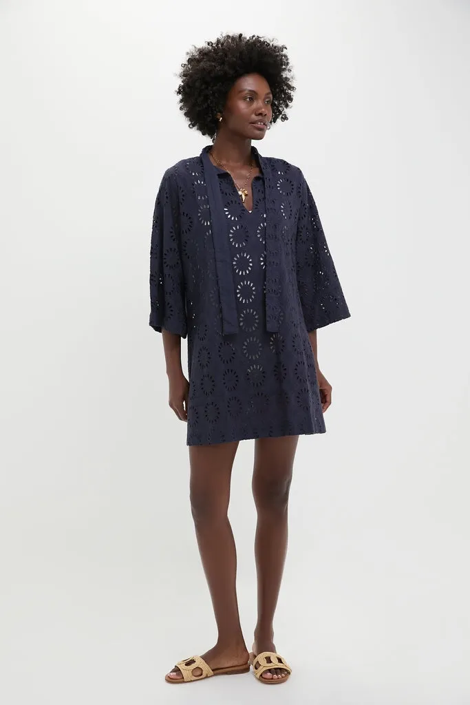 Navy Eyelet Marseille Coverup