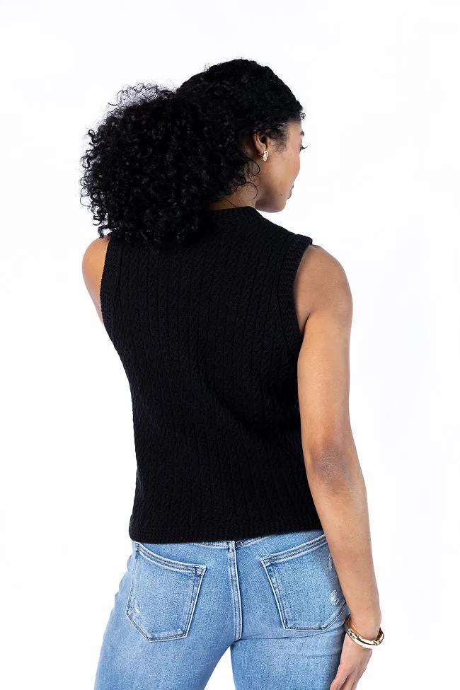 Never Settle Black Sweater Vest SALE