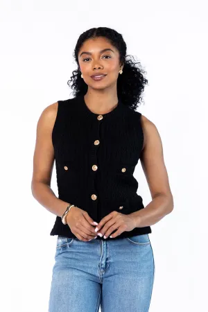 Never Settle Black Sweater Vest SALE
