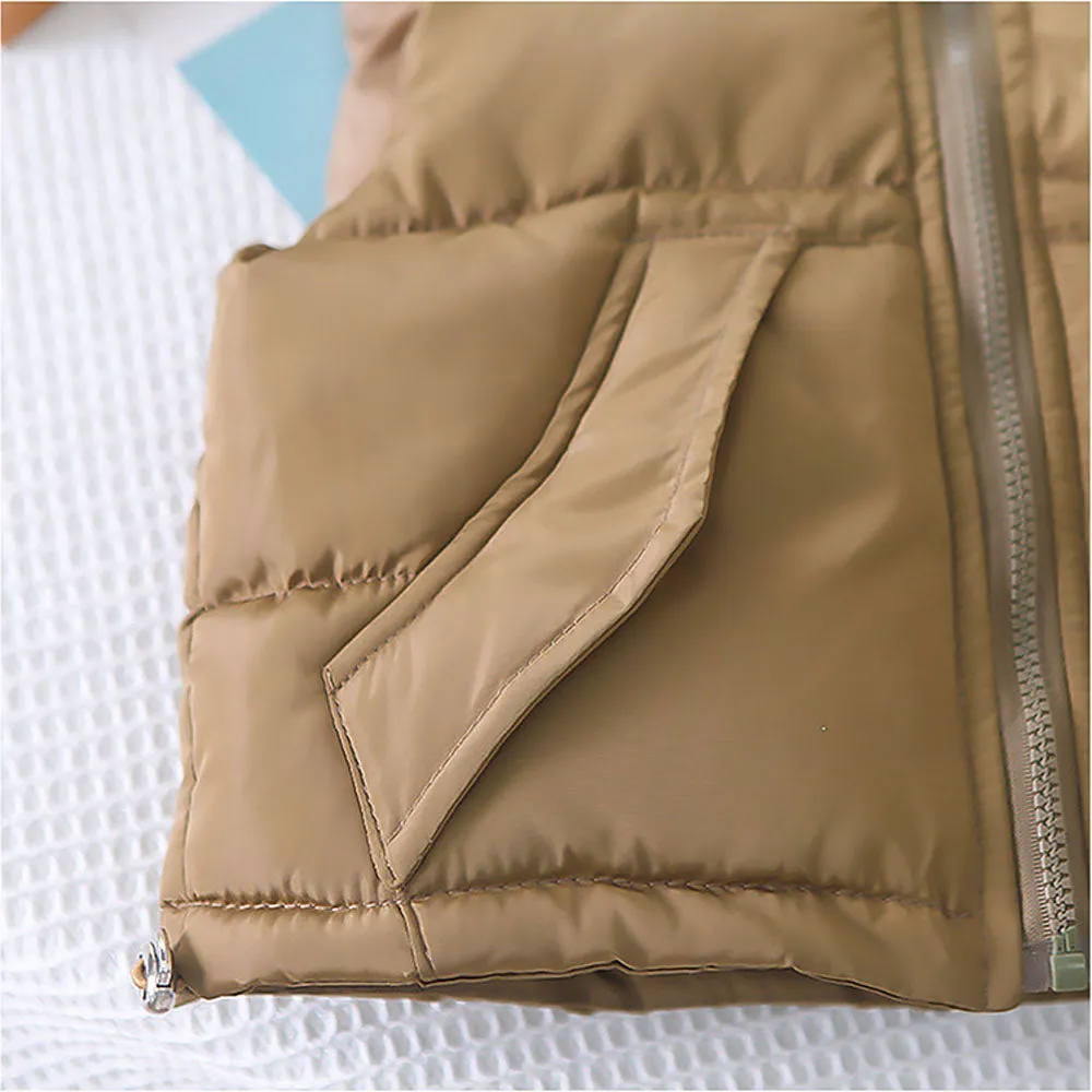 Olive Green Brown Puffer Jacket And Matching Track Suit 3 Pcs Winterwear Set For Toddlers And Kids