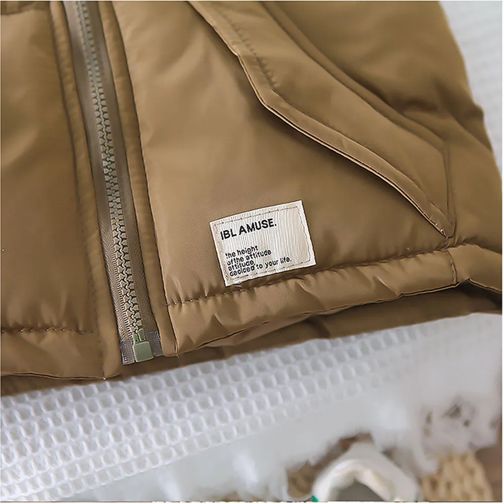 Olive Green Brown Puffer Jacket And Matching Track Suit 3 Pcs Winterwear Set For Toddlers And Kids