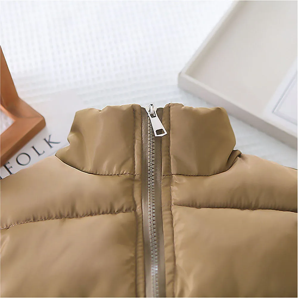 Olive Green Brown Puffer Jacket And Matching Track Suit 3 Pcs Winterwear Set For Toddlers And Kids