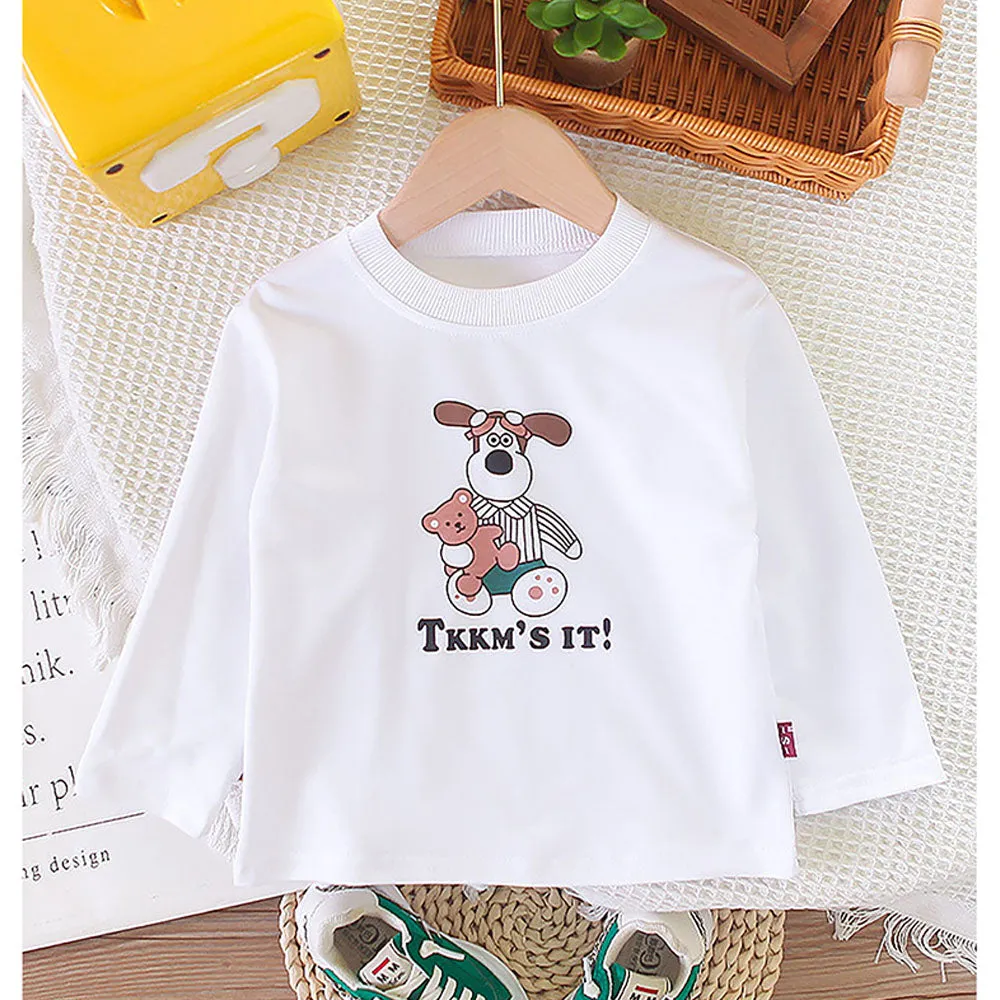 Olive Green Smiling Doggy Face Designed Jacket 3Pcs Track Suit Set For Toddlers And Kids