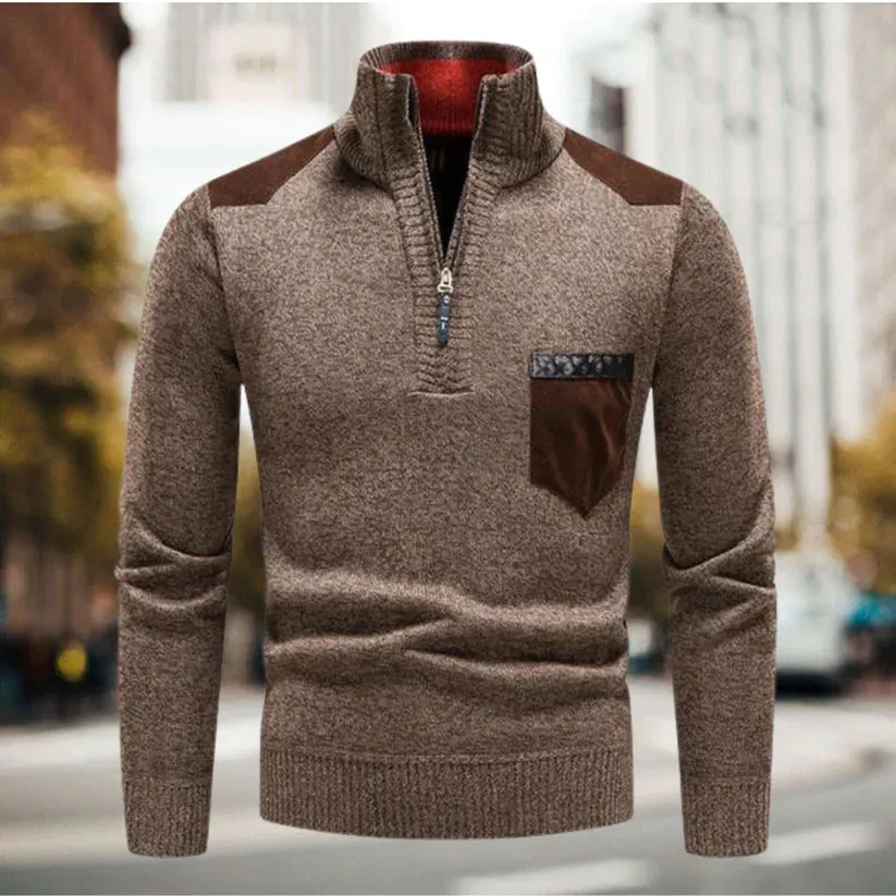 Oliver: Bequemer Pullover mit Reißverschluss am Hals