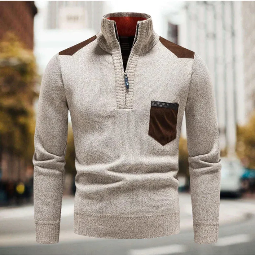 Oliver: Bequemer Pullover mit Reißverschluss am Hals