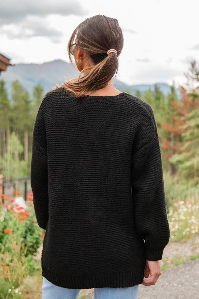 On My Mind Black Cable Knit Cardigan FINAL SALE