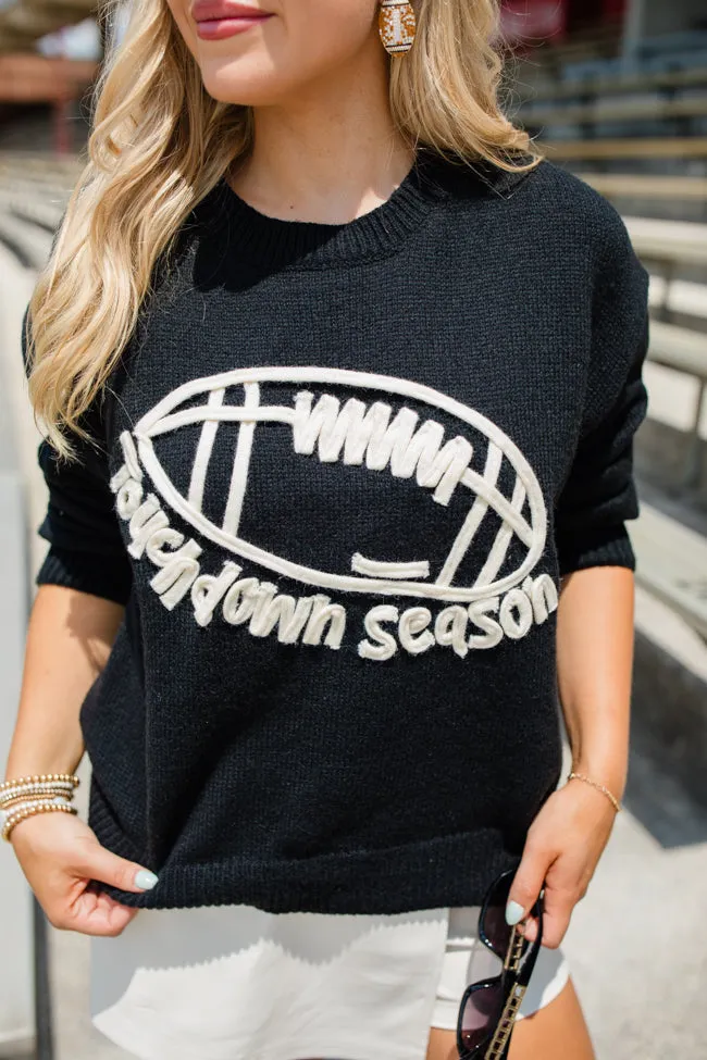 Pass It To Me Black Stitched Sweater FINAL SALE