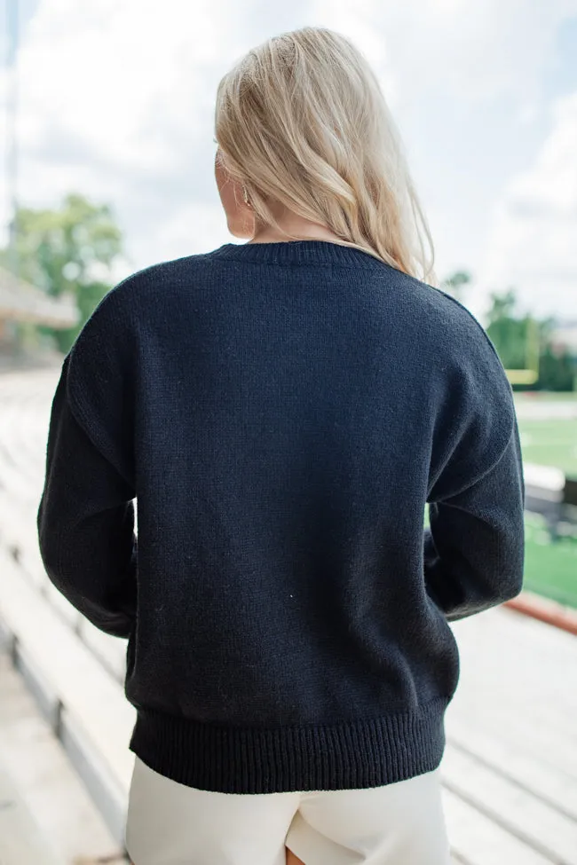 Pass It To Me Black Stitched Sweater FINAL SALE