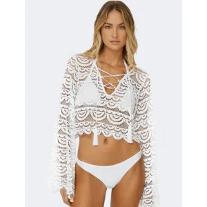 Pq Swim Water Lily Noah Top Women Beach Shirt White