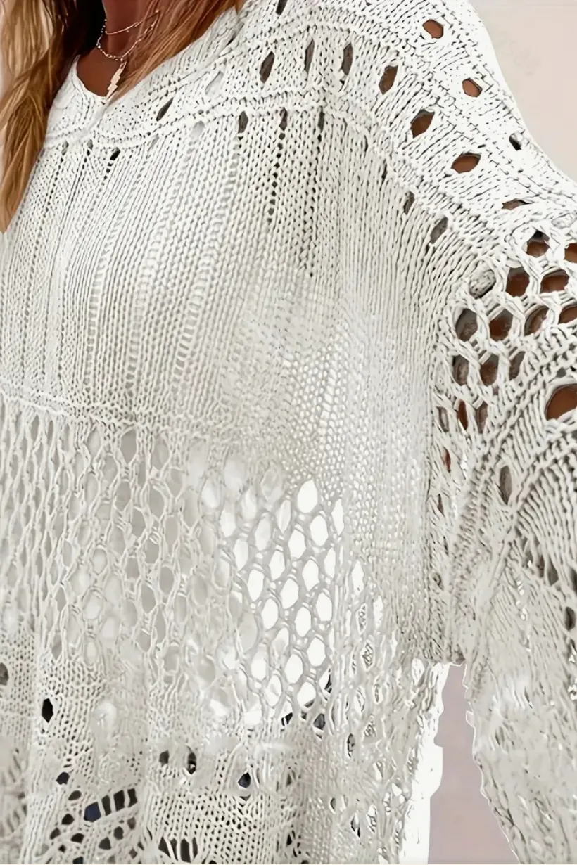 Pull Over Knit Hollow Top