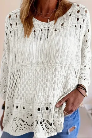 Pull Over Knit Hollow Top