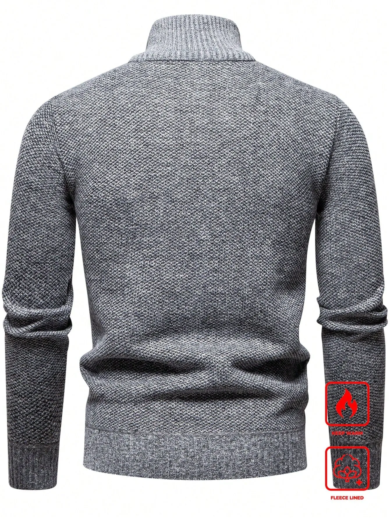 QA Homme Men's Solid Color Knitted Pullover Casual Sweater