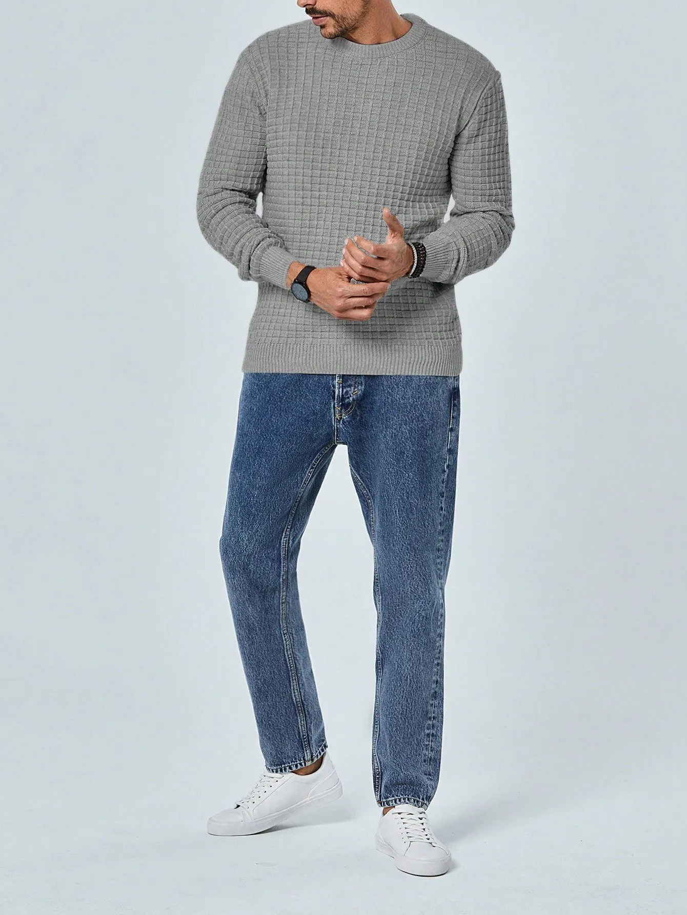 QA Men's Waffle Knit Sweater