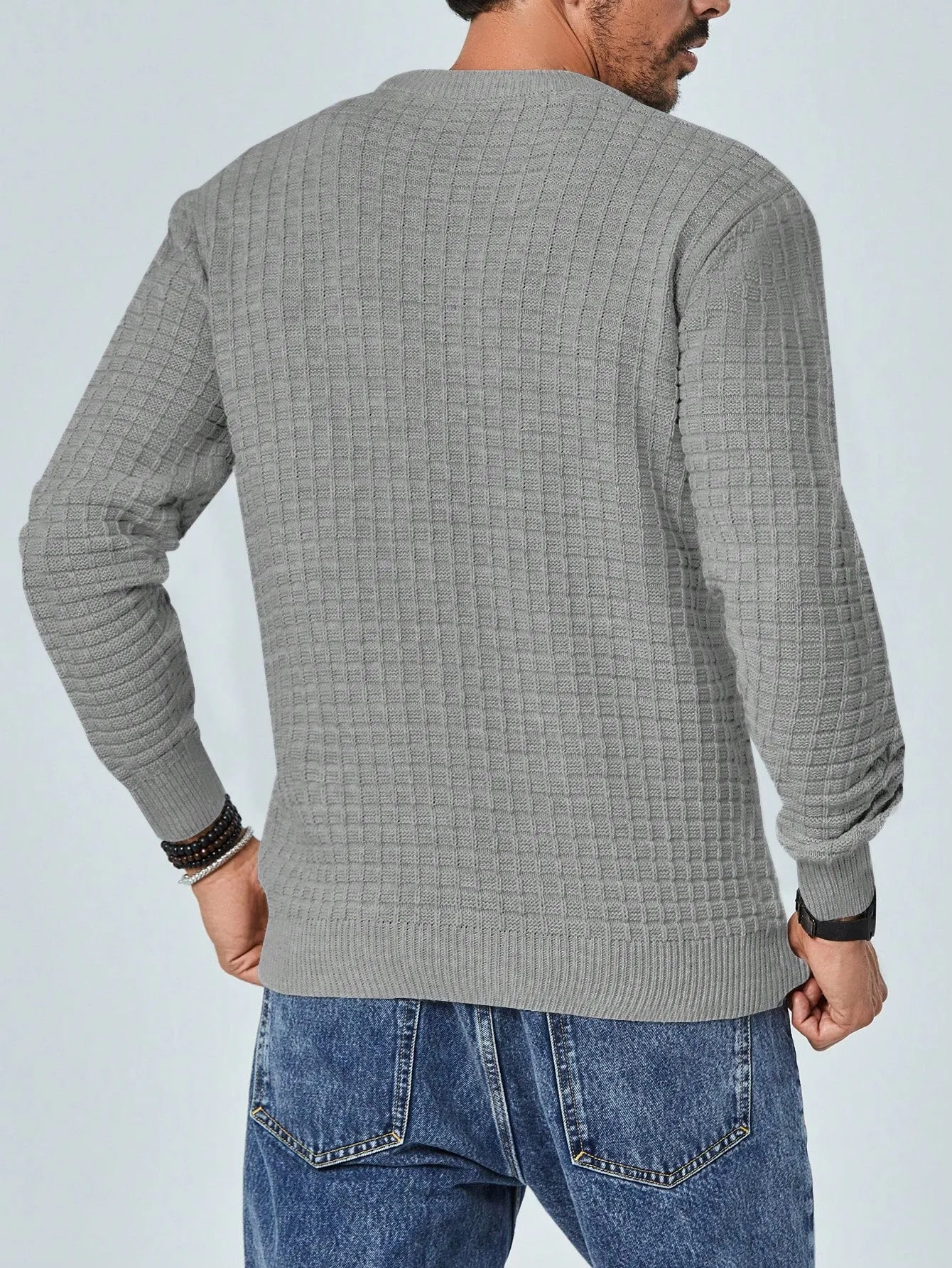 QA Men's Waffle Knit Sweater