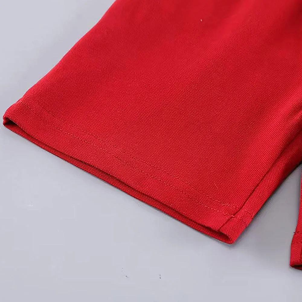 Red French Fries Themed 2 Pcs Shorts Set For Toddlers And Kids