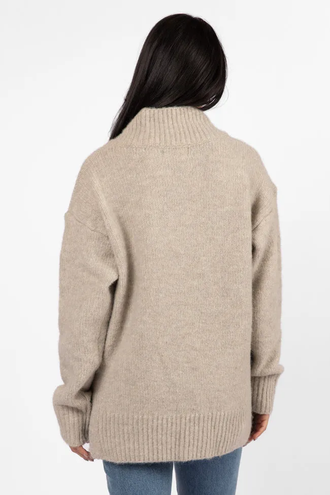 Relax Oatmeal Slouchy V-Neck Sweater FINAL SALE