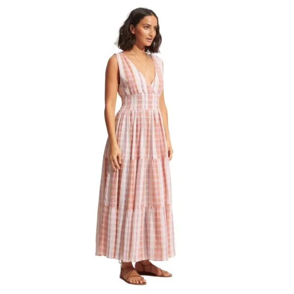 SEAFOLLY - Textured Gingham Maxi Dress