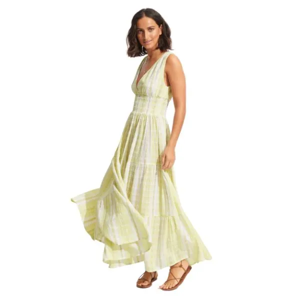 SEAFOLLY - Textured Gingham Maxi Dress
