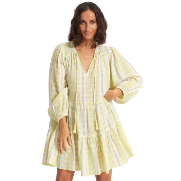 SEAFOLLY - Textured Gingham Tiered Dress