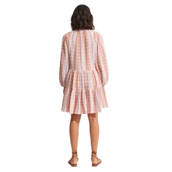 SEAFOLLY - Textured Gingham Tiered Dress
