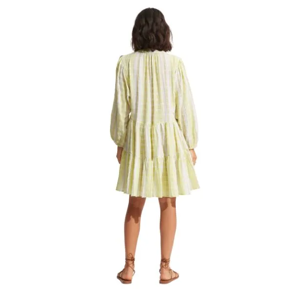 SEAFOLLY - Textured Gingham Tiered Dress
