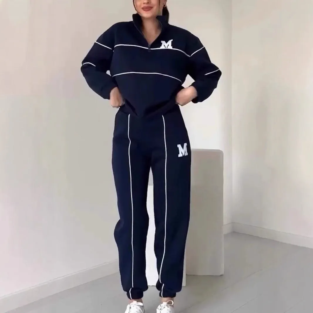 Seasonprestige Hoodless Pullover Sweatsuit Sets With Pockets Women