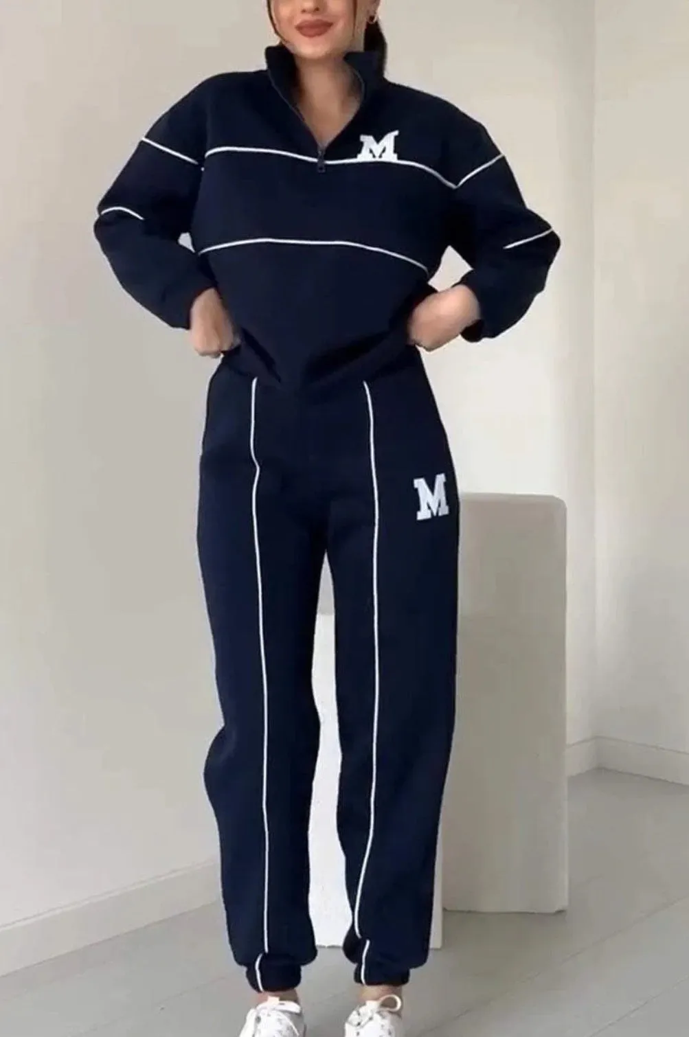 Seasonprestige Hoodless Pullover Sweatsuit Sets With Pockets Women