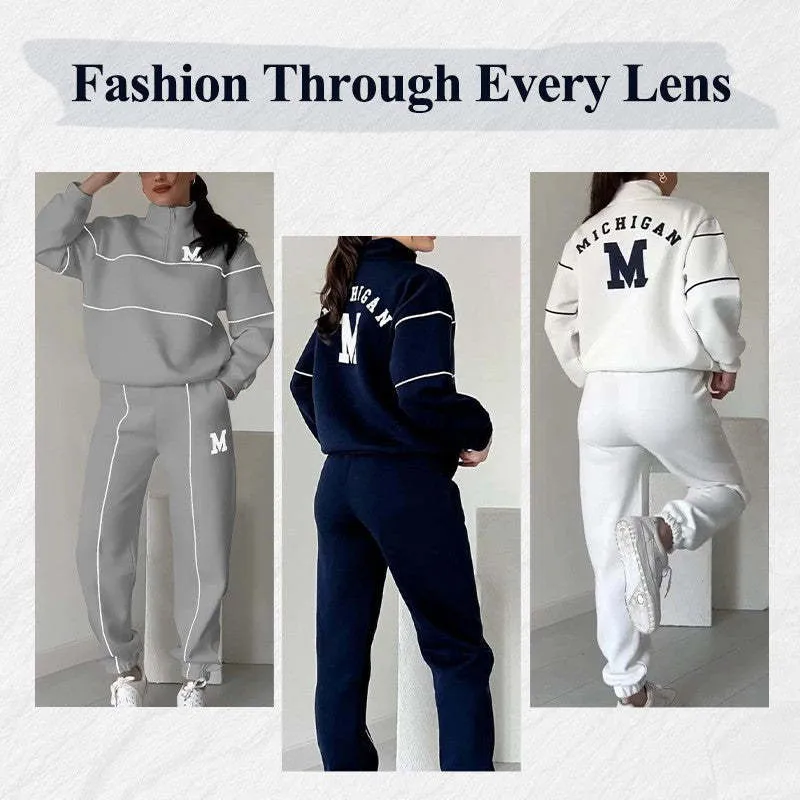 Seasonprestige Hoodless Pullover Sweatsuit Sets With Pockets Women
