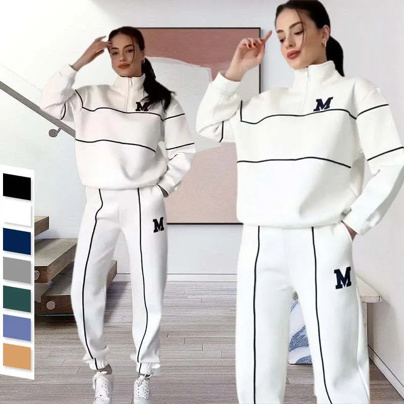 Seasonprestige Hoodless Pullover Sweatsuit Sets With Pockets Women