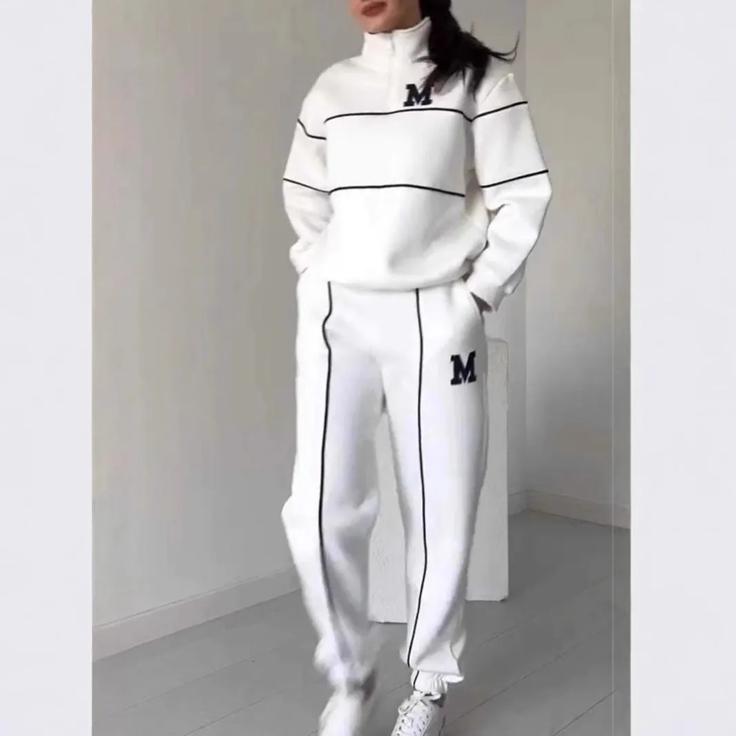 Seasonprestige Hoodless Pullover Sweatsuit Sets With Pockets Women