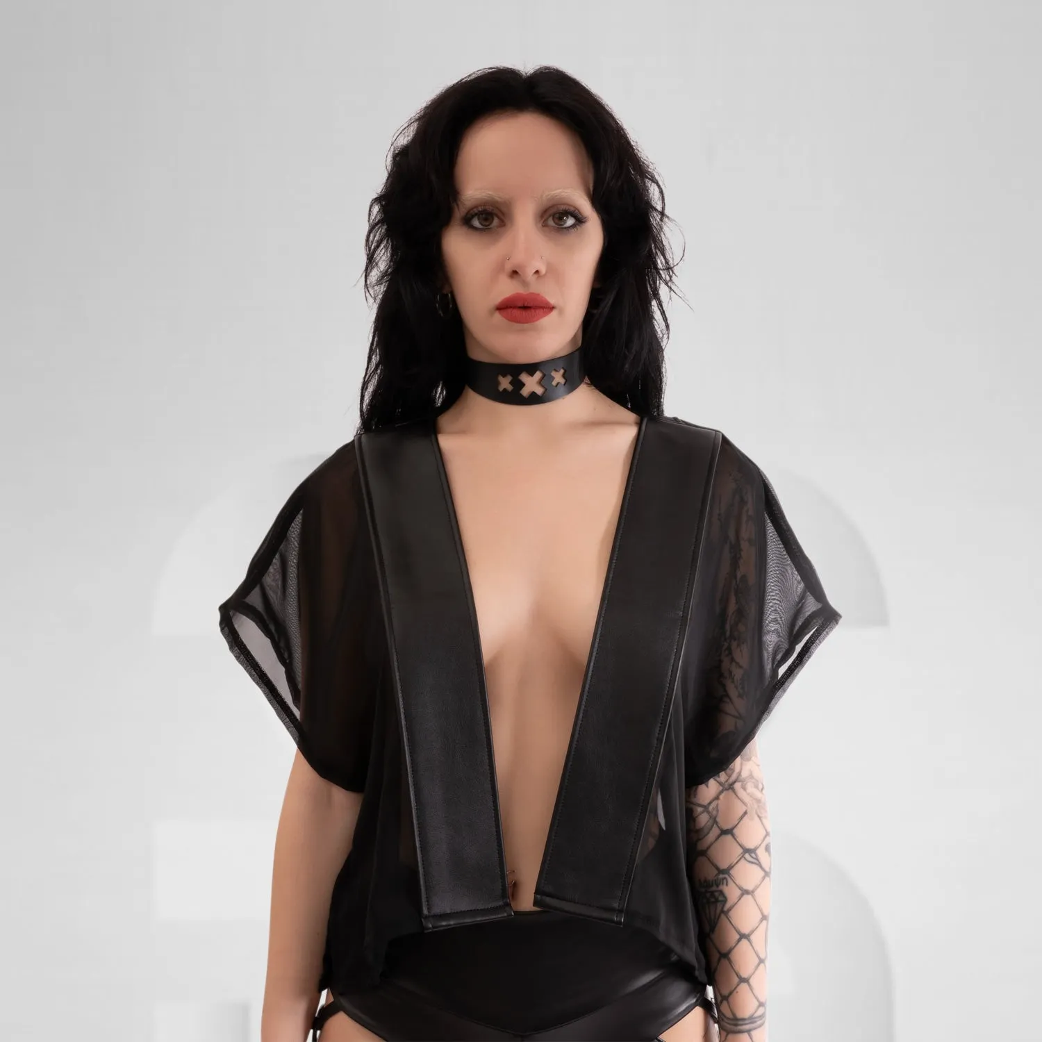 Sheer Laser Cut Mini Robe