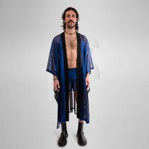 Sheer Metallic Statement Poncho