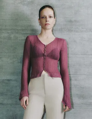 Skinny V-Neck Knitted Cardigan
